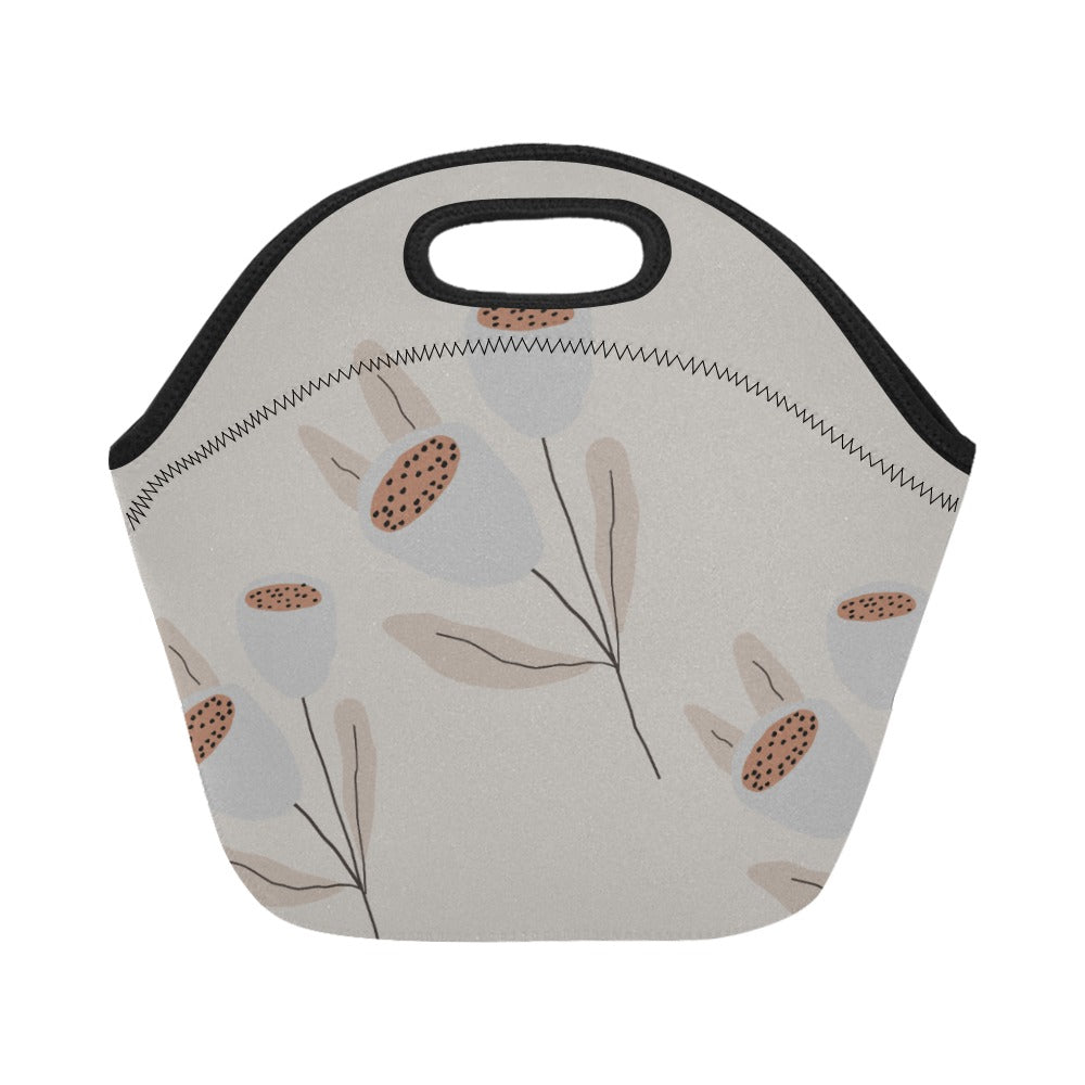 Women’s Lunch Bag Medium, Grey Tulip