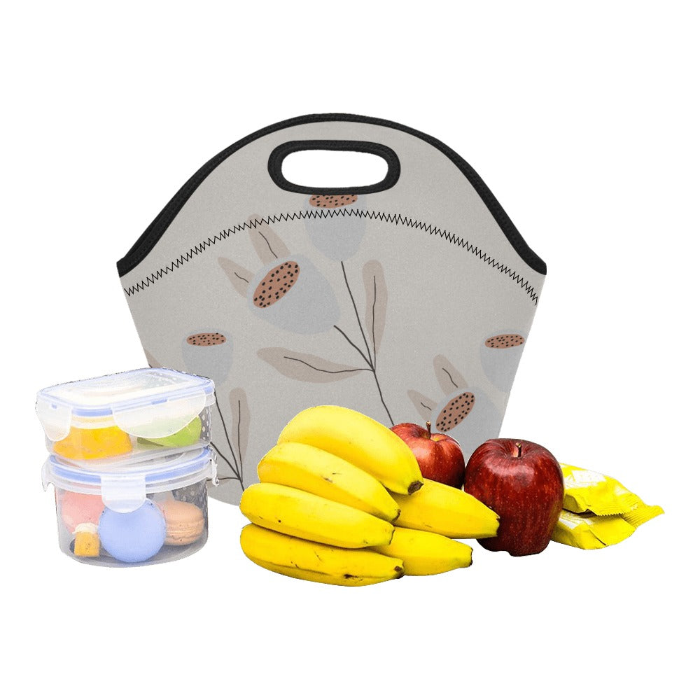 Women’s Lunch Bag Medium, Grey Tulip