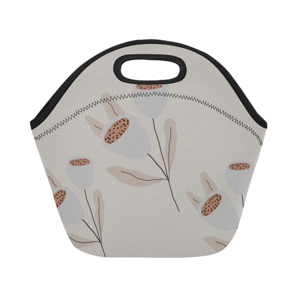 Women’s Lunch Bag Medium, Grey Tulip