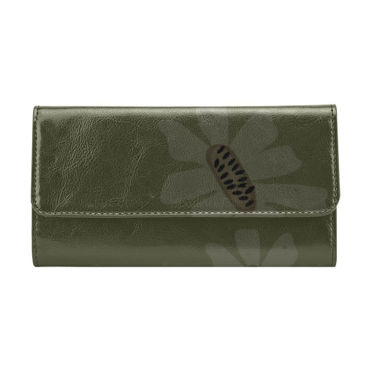 Women's Trifold Wallet, Moss Zinnia