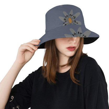 Floral Bucket Hat, Blue Dandelion