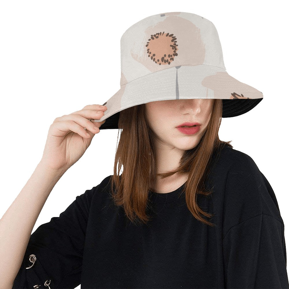 Floral Bucket Hat, Peach Poppy