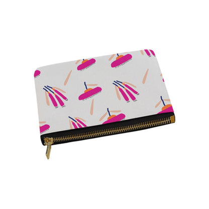 Canvas Makeup Bag Medium, Pink Lantana