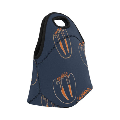 Neoprene Lunch Bag Medium, Orange Tulip