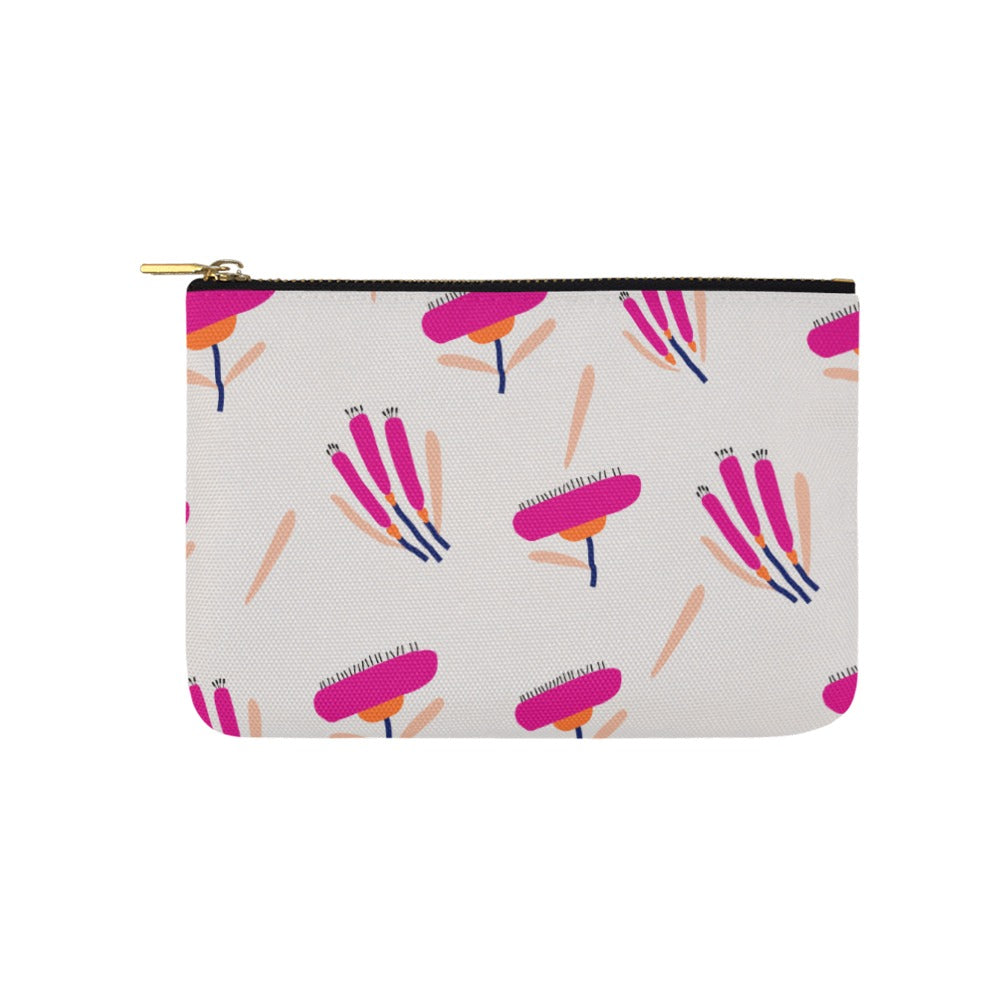 Canvas Makeup Bag Medium, Pink Lantana