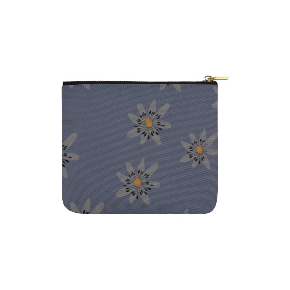 Canvas Makeup Bag Small, Blue Dandelion