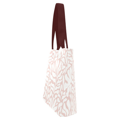 Floral Canvas Tote Bags, Wavy Pink (set of 4)