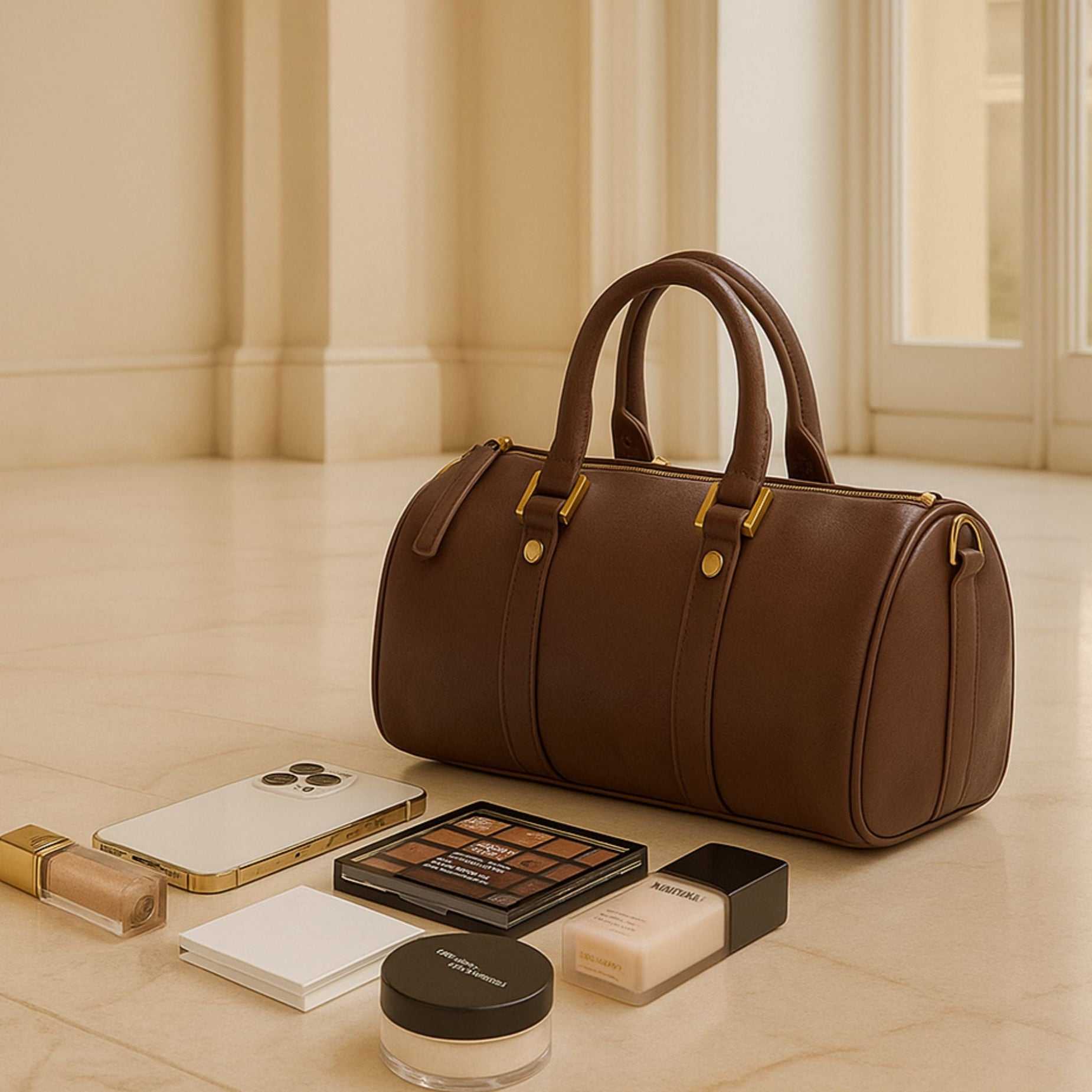 Classic Leather Barrel Handbag