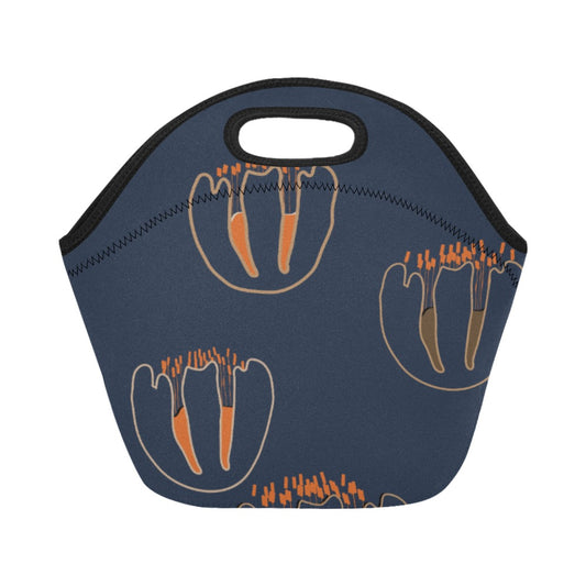 Neoprene Lunch Bag Medium, Orange Tulip