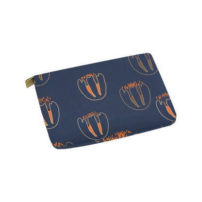 Canvas Makeup Bag Medium, Orange Tulip