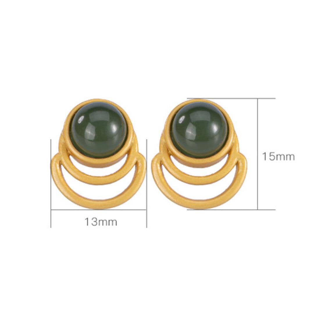 925 Silver 18K Gold Gemstone Earrings Size - Abebe+Booker