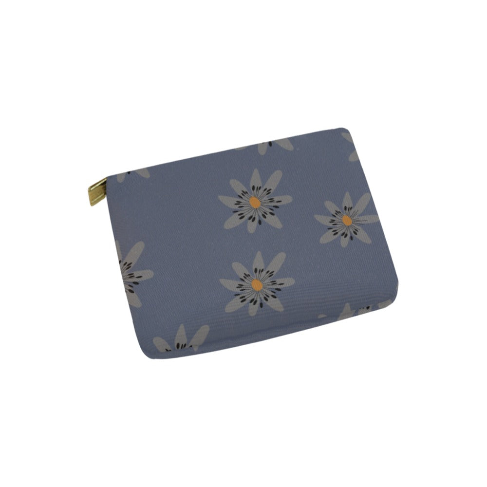 Canvas Makeup Bag Small, Blue Dandelion