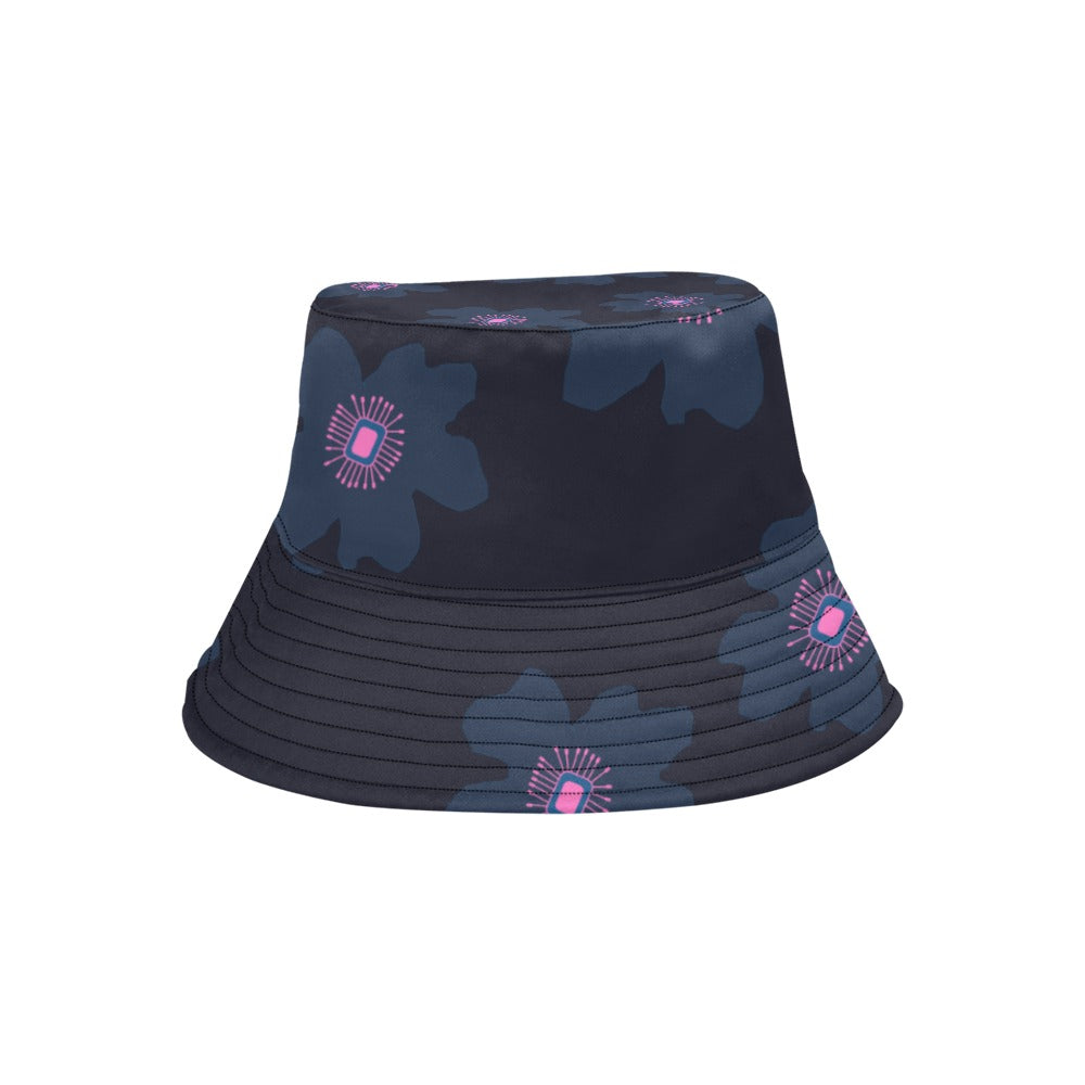 Floral Bucket Hat, Pink Hibiscus