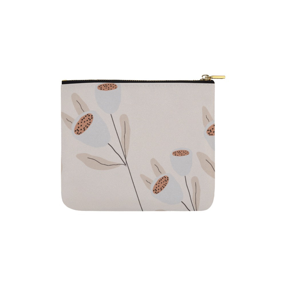 Canvas Makeup Bag Small, Grey Tulip