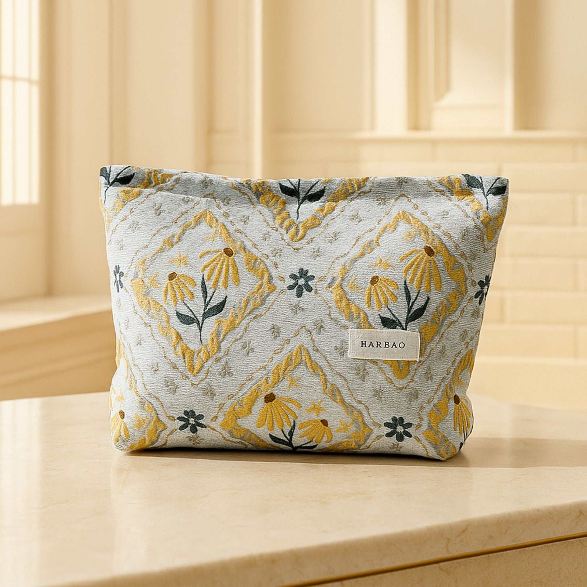 Floral Jacquard Cosmetic Bag Small
