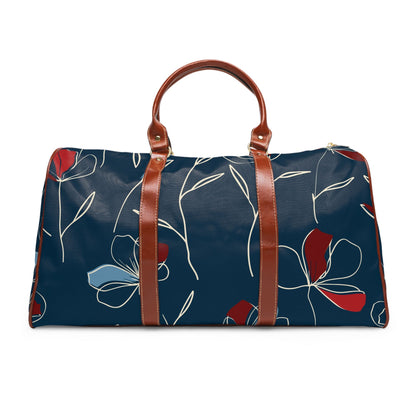 Floral Weekender, Ladies Duffel Bag, Cornflower