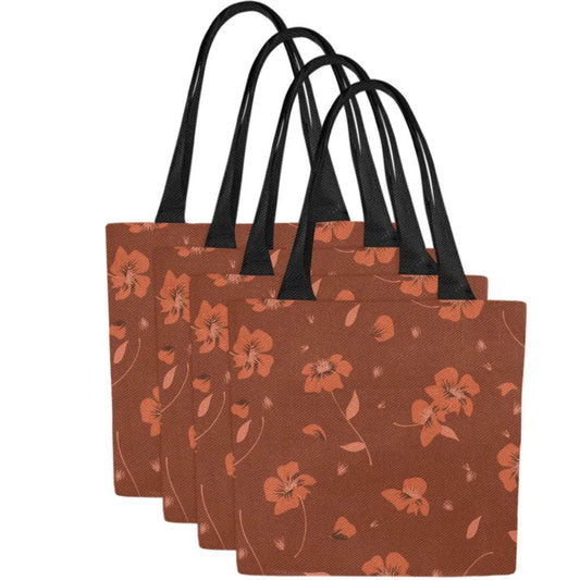 Flower Tote Bag, Pansy (Set of 4)