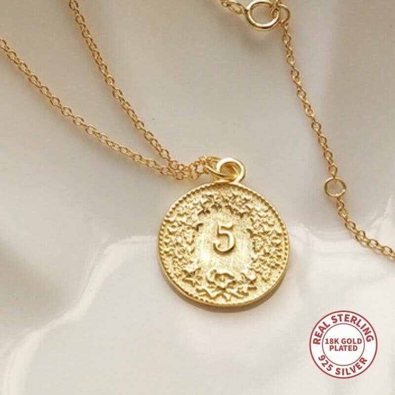 Golden Coin Pendant Necklace - Abebe+Booker