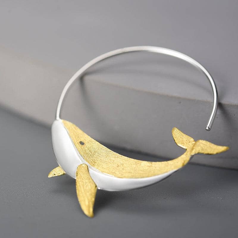 Happy Whale Brushed Gold Earrings - Abebe+Booker