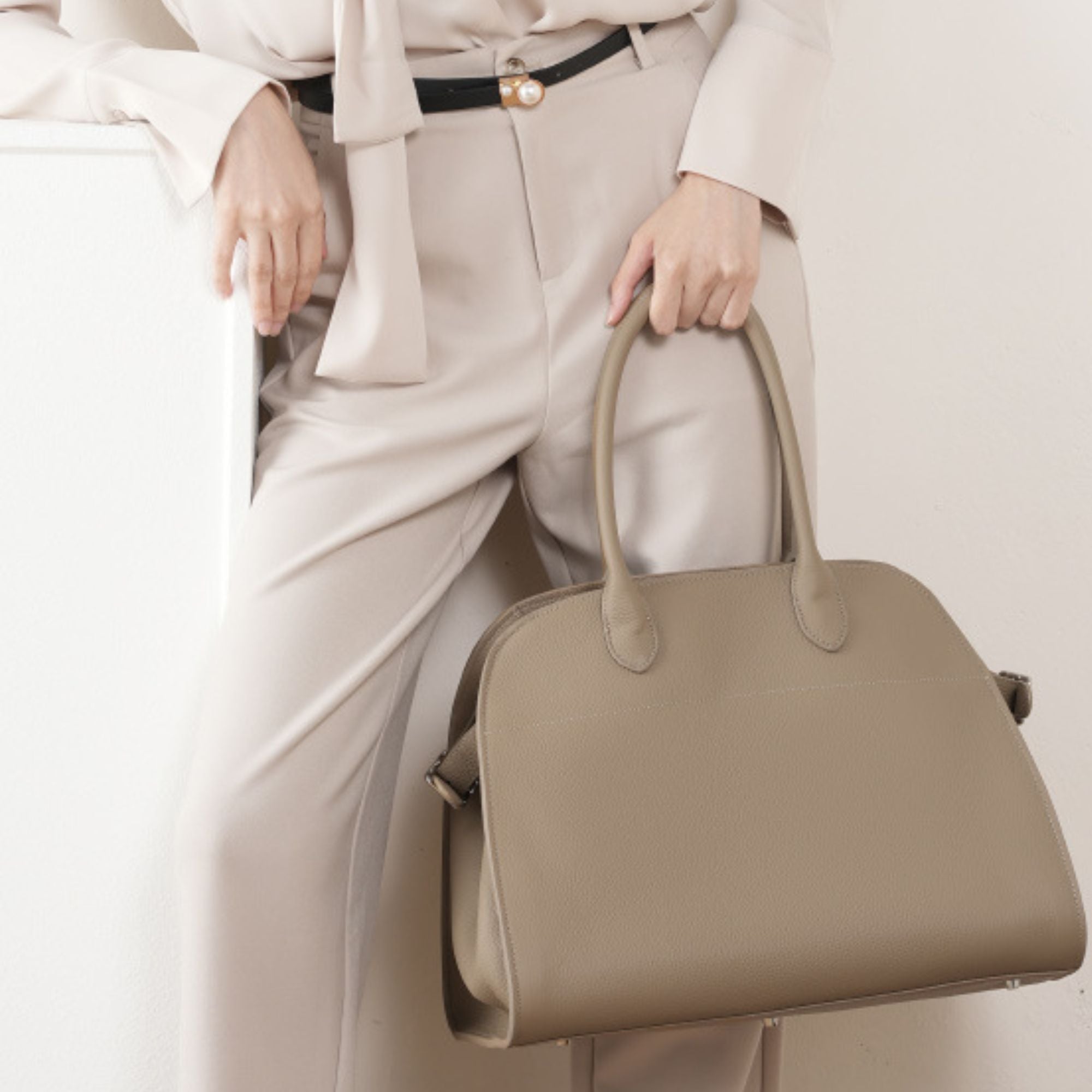 large leather satchel bag thumbnail