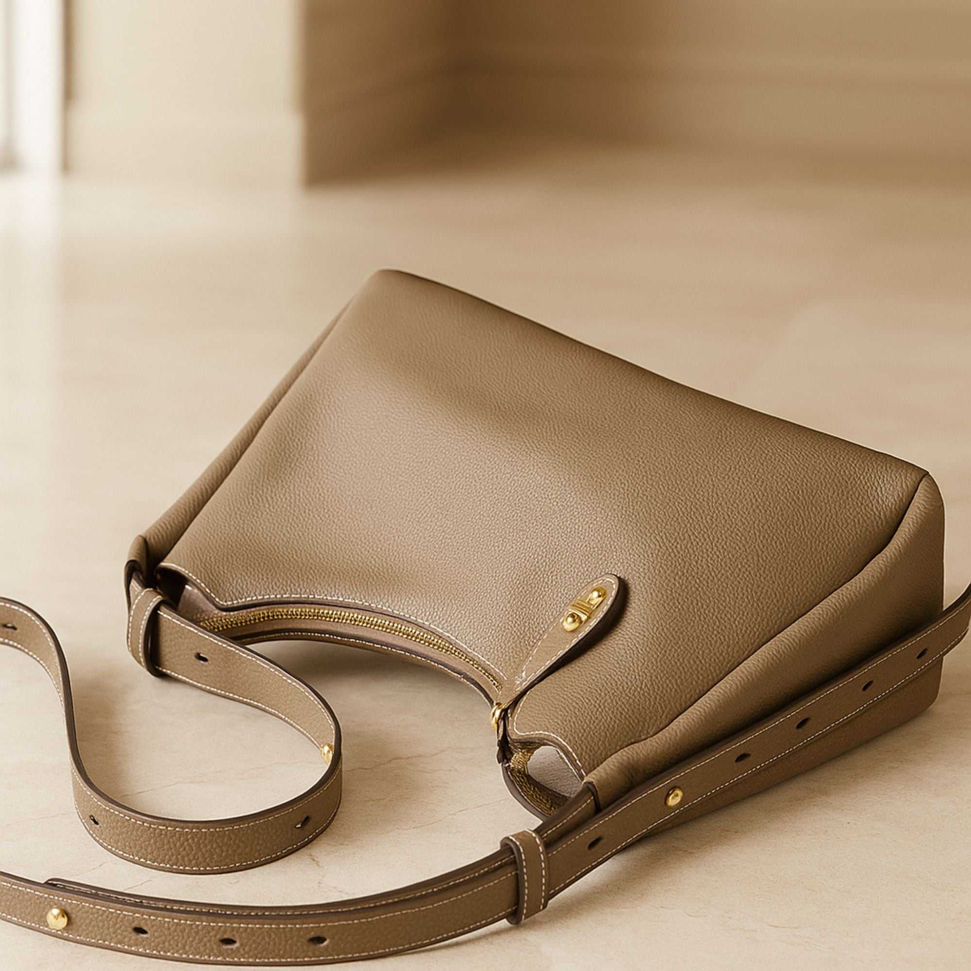 Kensington Trapezoid Leather Crossbody